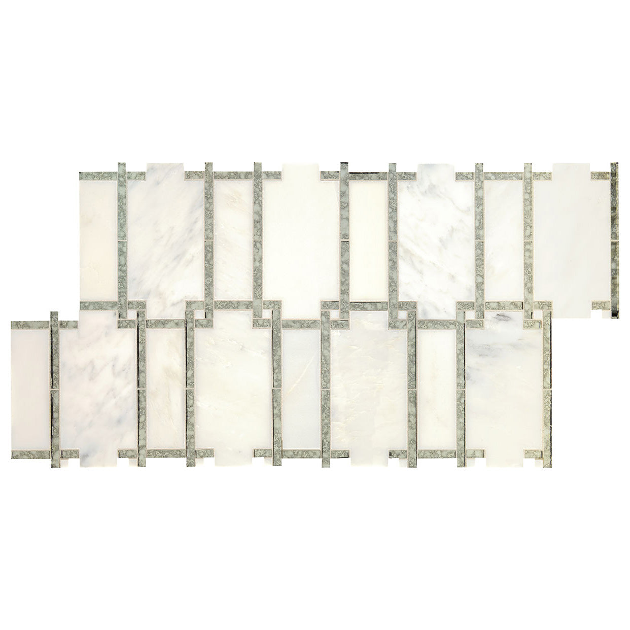 Daltile - Lavaliere Architectural Reflections Mosaic - First Snow w/ Antique Mirror