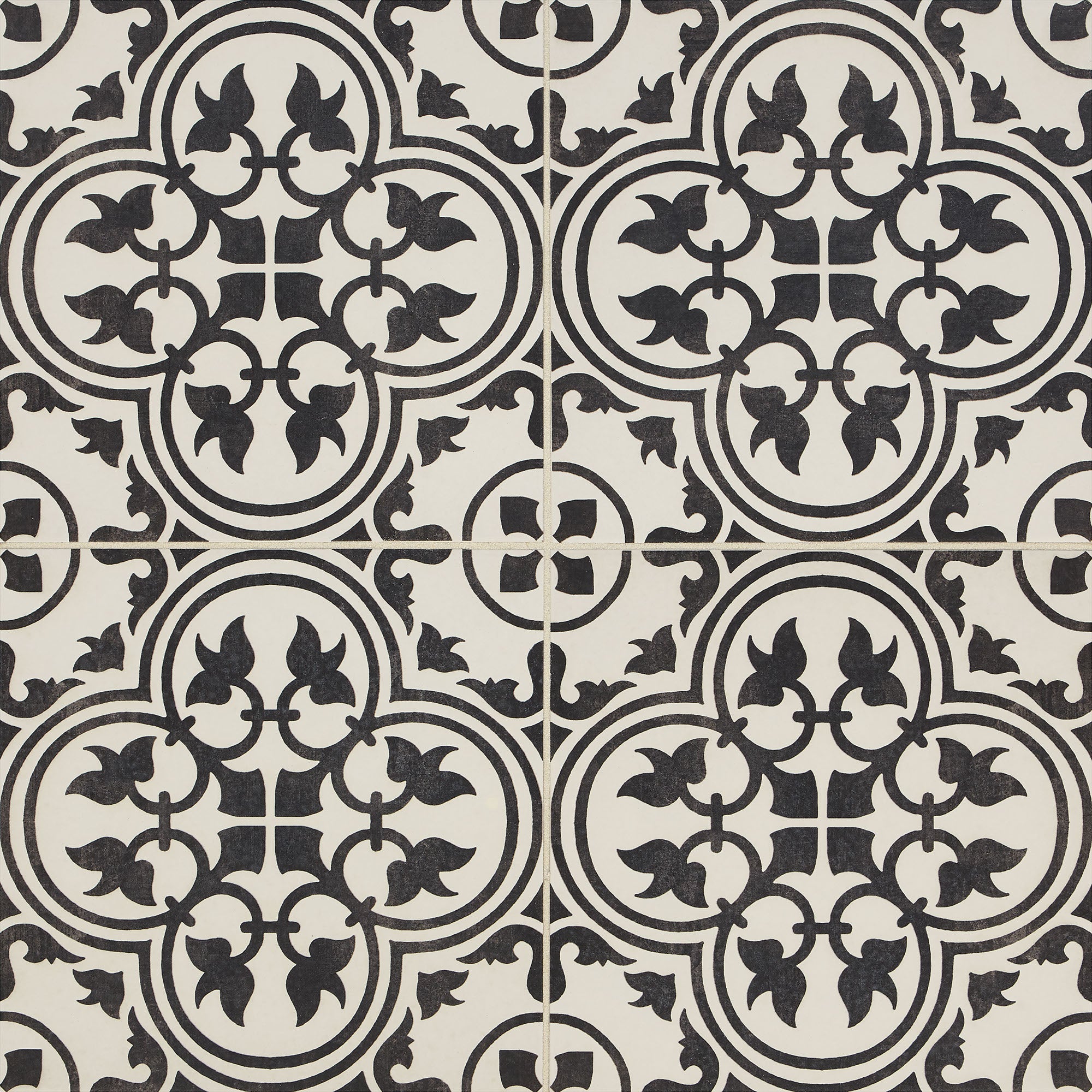 Daltile Memoir - 12 in. x 12 in. Glazed Ceramic Tile - Petal Black ME21