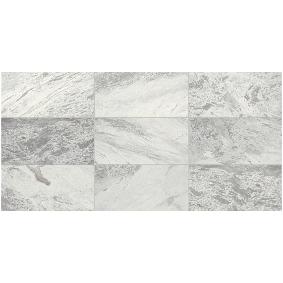 Daltile Raine 12&quot; x 24&quot; Marble Tile - Polished - Stratus White M017