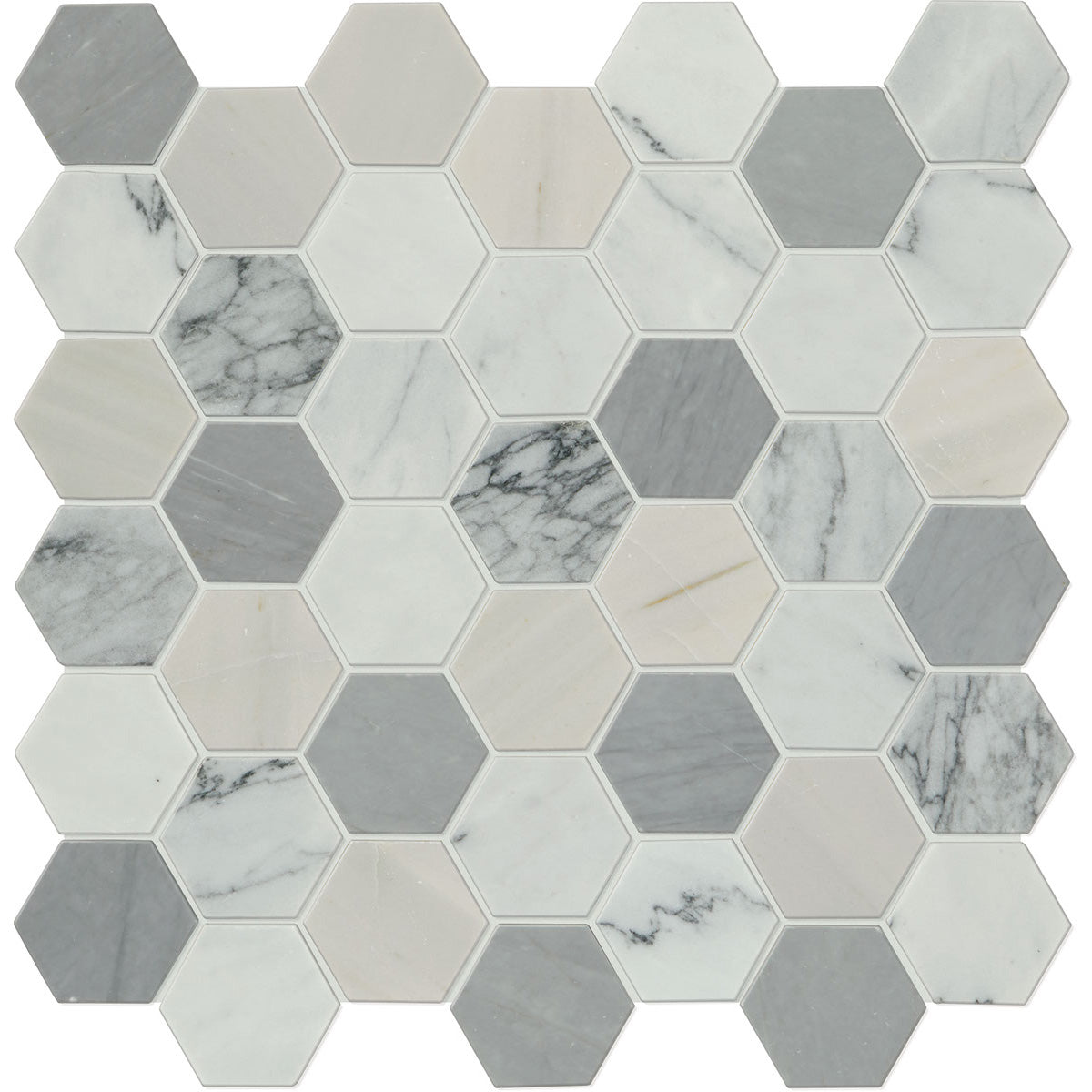 Daltile Raine 2 in. Hexagon Mosaic - Honed - Cirrus Storm DA32