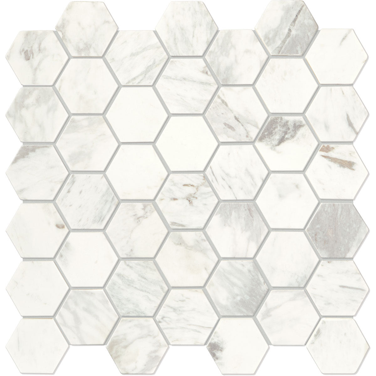 Daltile Raine 2 in. Hexagon Mosaic - Honed - Stratus White M017