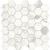 See Daltile Raine 2 in. Hexagon Mosaic - Honed - Stratus White M017