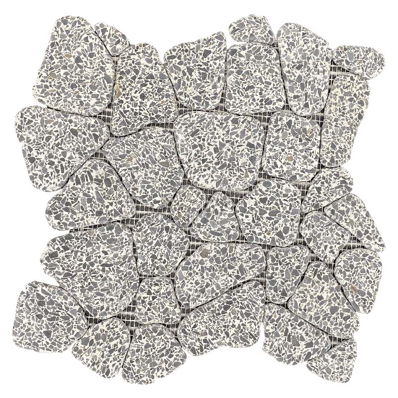 Maniscalco - Eco Rocks Series - 12&quot; x 12&quot; Terrazzo Mosaic - Black Top