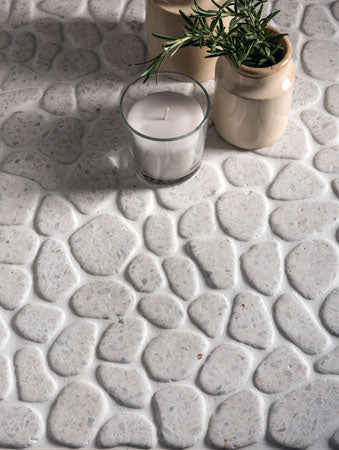 Maniscalco - Eco Rocks Series - 12" x 12" Terrazzo Mosaic - Crushed Crystal Close View