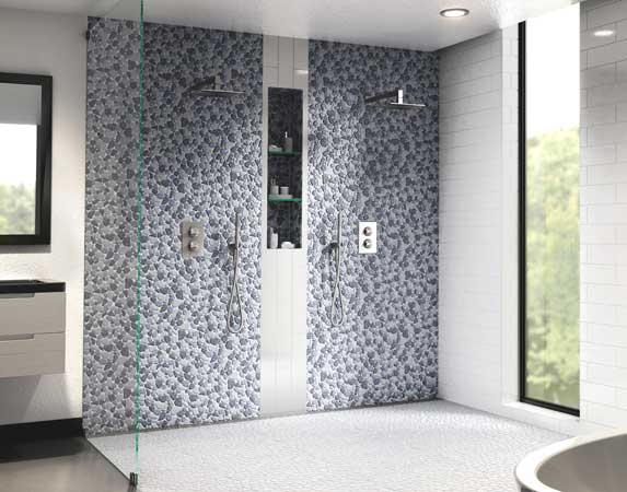 Maniscalco - Eco Rocks Series - 12&quot; x 12&quot; Terrazzo Mosaic - Eco Rock Blend Installed