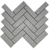 See Enzo Tile - Sophia Herringbone Porcelain Mosaic Tile - Gray