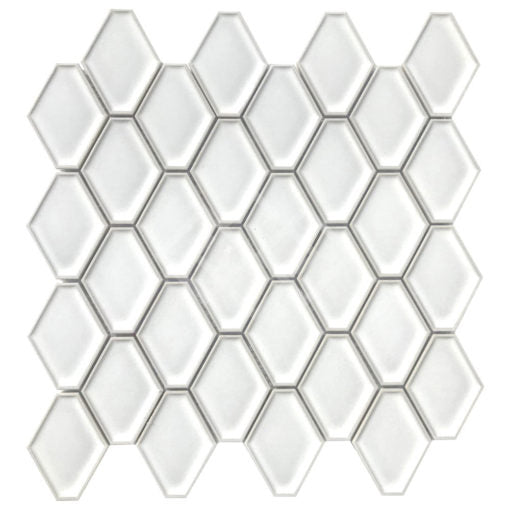 Enzo Tile - Millennium Porcelain Diamond Mosaic Tile - Snow