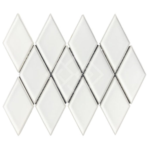 Enzo Tile - Millennium Porcelain Harlequin Mosaic Tile - Snow