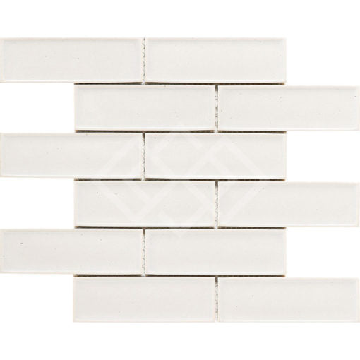 Enzo Tile - Millennium 2&quot; x 6&quot; Porcelain Brick Mosaic Tile - Snow