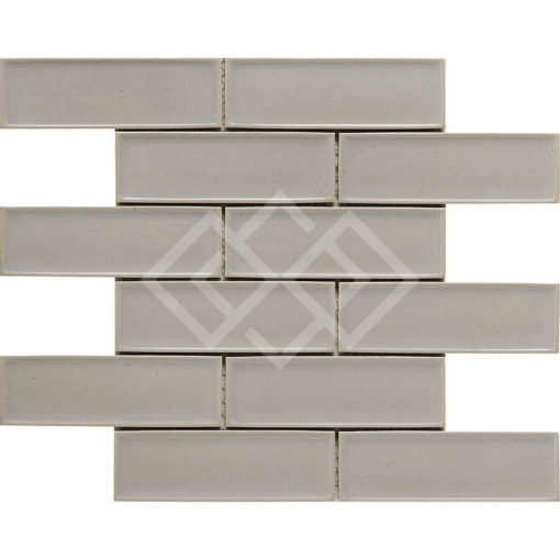Enzo Tile - Millennium 2" x 6" Porcelain Brick Mosaic Tile - Flint