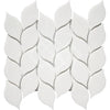 See Enzo Tile - Thassos White Marble Mosaic Tile - Leaf