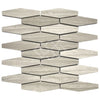 See Enzo Tile - Wooden Gray Marble Mosaic Tile - Clipped Diamond