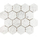 Enzo Tile - Carrara White Marble Mosaic Tile - Honed 3" Hex