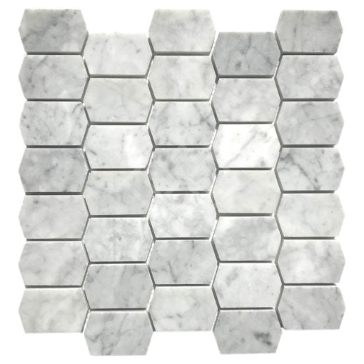Enzo Tile - Carrara White Marble Mosaic Tile - Adelaine