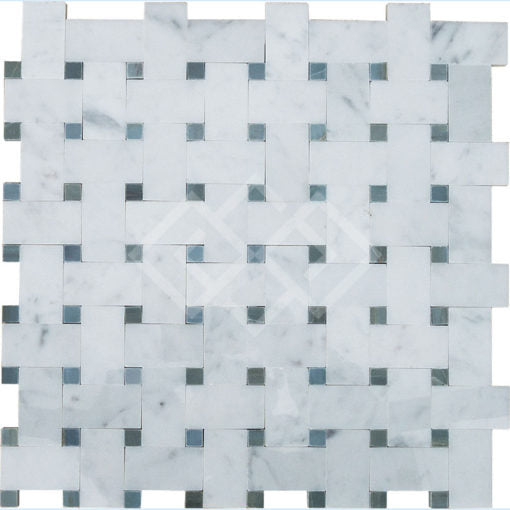 Enzo Tile - Dreamwave Frost Marble Basketweave Mosaic Tile