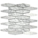 Enzo Tile - Carrara White Marble Mosaic Tile - Clipped Diamond