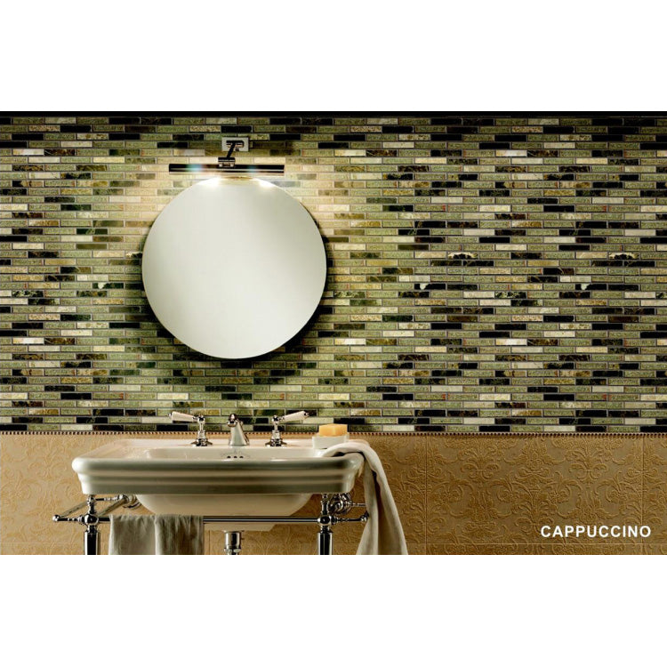 Elysium - Cappuccino 11.75 in. x 12 in. Glass and Stone Mosaic