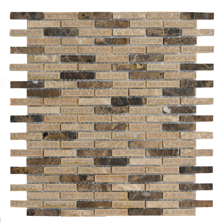 Elysium - Cappuccino 11.75 in. x 12 in. Glass and Stone Mosaic