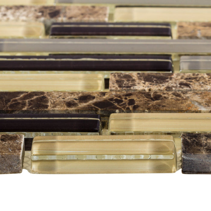 Elysium - City 11.75 in. x 12 in. Glass and Stone Mosaic