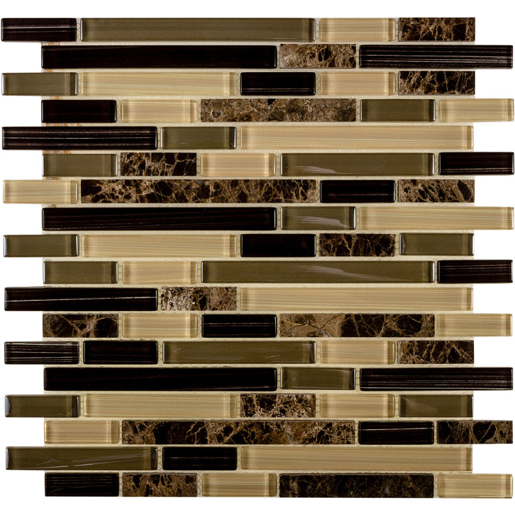 Elysium - City 11.75 in. x 12 in. Glass and Stone Mosaic