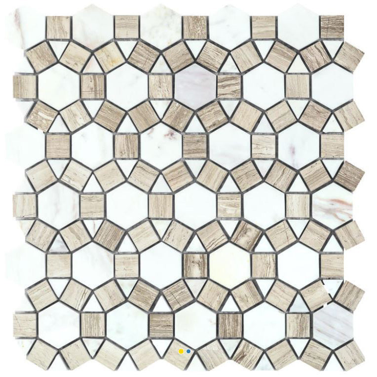 Elysium Aether Loft 11.5 in. x 12 in. Marble Mosaic