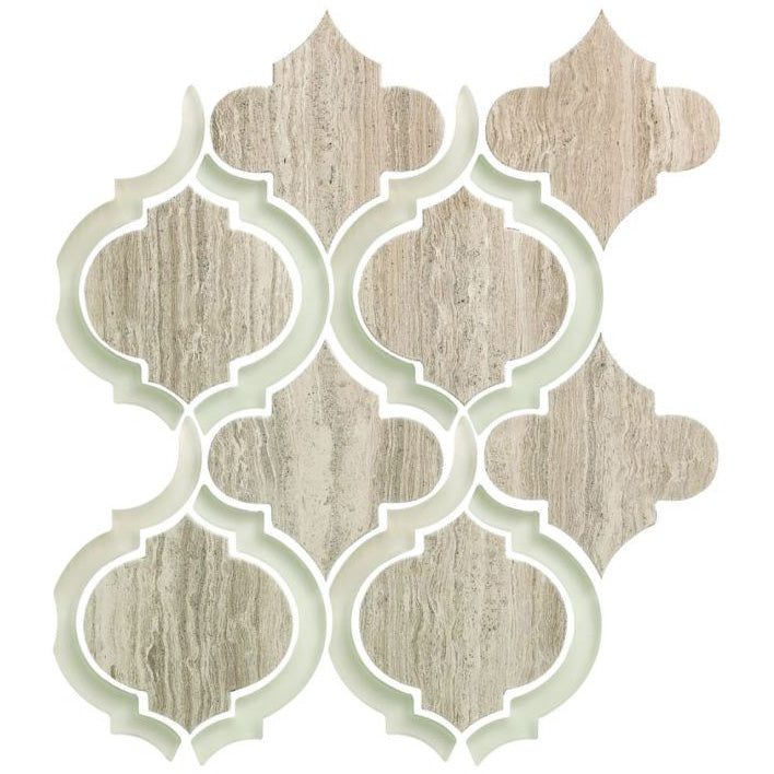 Elysium Alice Grey 9.75 in. x 11.75 in. Glass &amp; Stone Mosaic