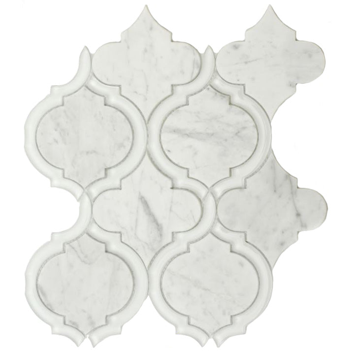 Elysium Alice White 9.75 in. x 11.75 in. Glass &amp; Stone Mosaic