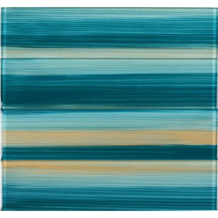 Elysium - Amazon Turquoise 3 in. x 12 in. Glass Mosaic