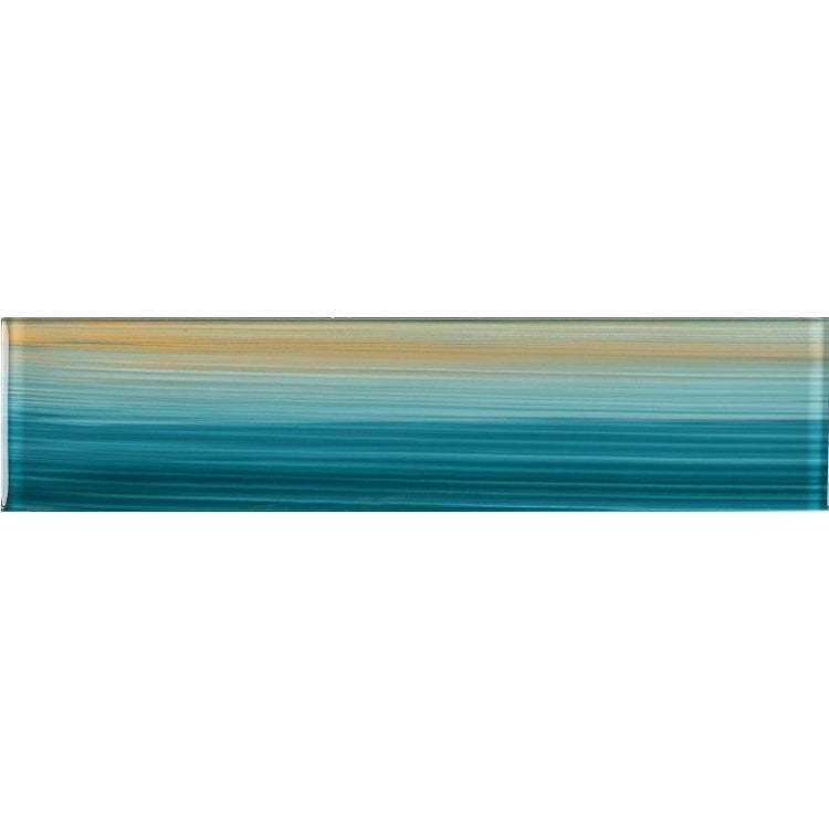 Elysium - Amazon Turquoise 3 in. x 12 in. Glass Mosaic