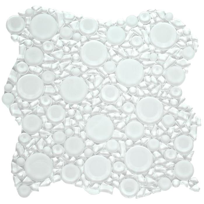 Elysium Bianco Lady 12 in. x 12 in. Glass MosaicElysium - Lady 10.75 in. x 10.75 in. Glass Mosaic - Bianco