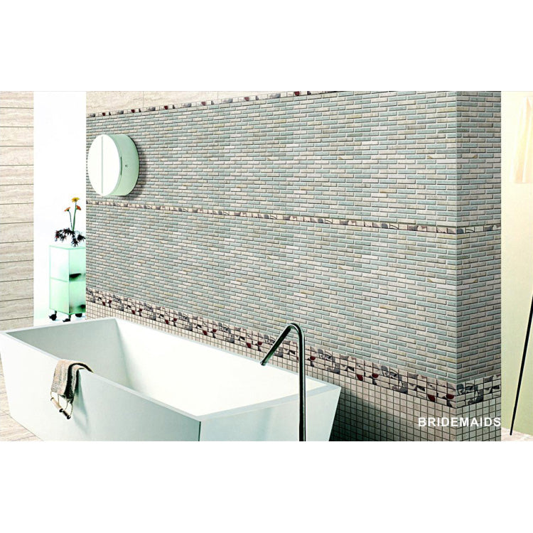 Elysium - Bridesmaids 11.75 in. x 12 in. Glass and Stone Mosaic