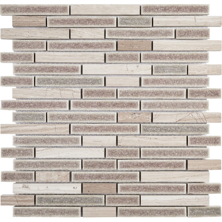 Elysium - Bridesmaids Stack 11.75 in. x 12 in. Glass and Stone Mosaic