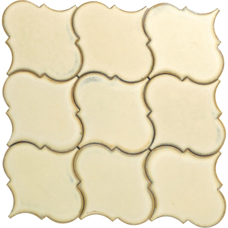 Elysium - Calabash Ivory 6 in. x 6 in. Porcelain Arabesque Tile