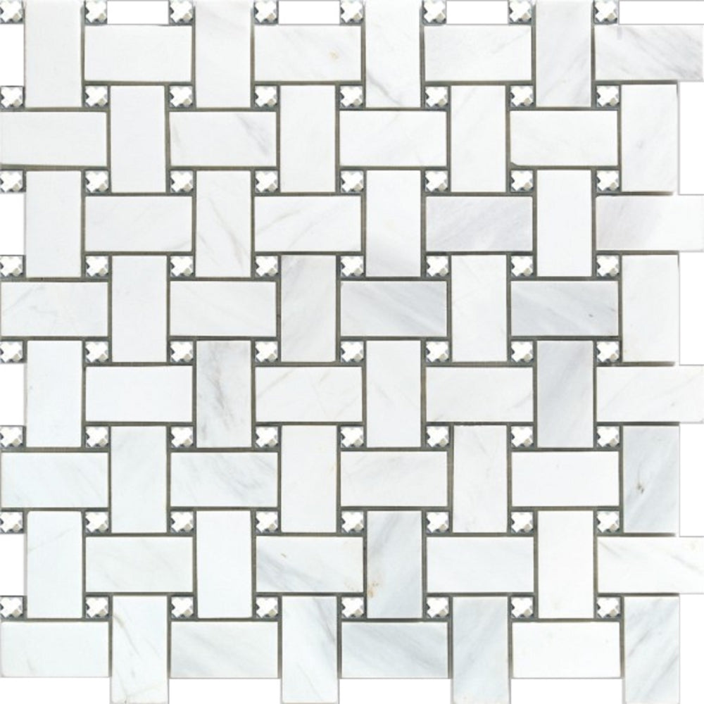 Elysium - Cross White 12 in. x 12 in. Mosaic