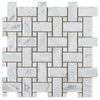 See Elysium - Diana Cross Carrara 12.25 in. x 12.25 in. Marble Mosaic