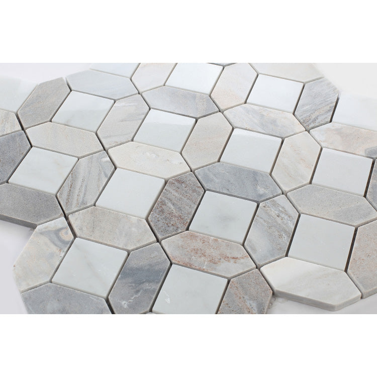 Elysium - Eclipse Sky 12.25 in. x 12.25 in. Marble Mosaic