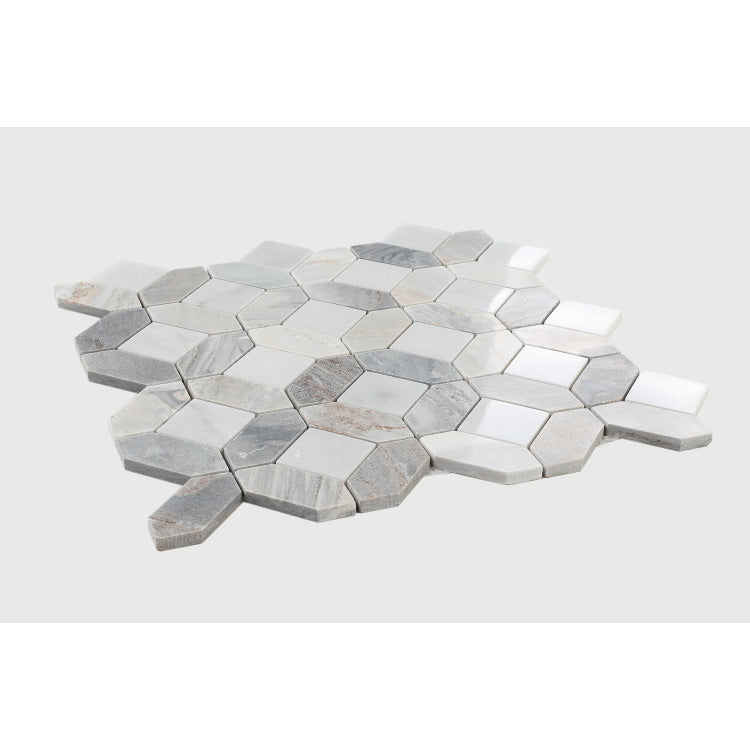 Elysium - Eclipse Sky 12.25 in. x 12.25 in. Marble Mosaic