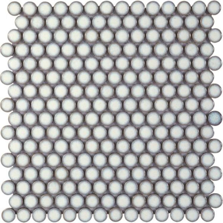 Elysium - Fancy White Penny 11.5 in. x 11.5 in. Porcelain Mosaic