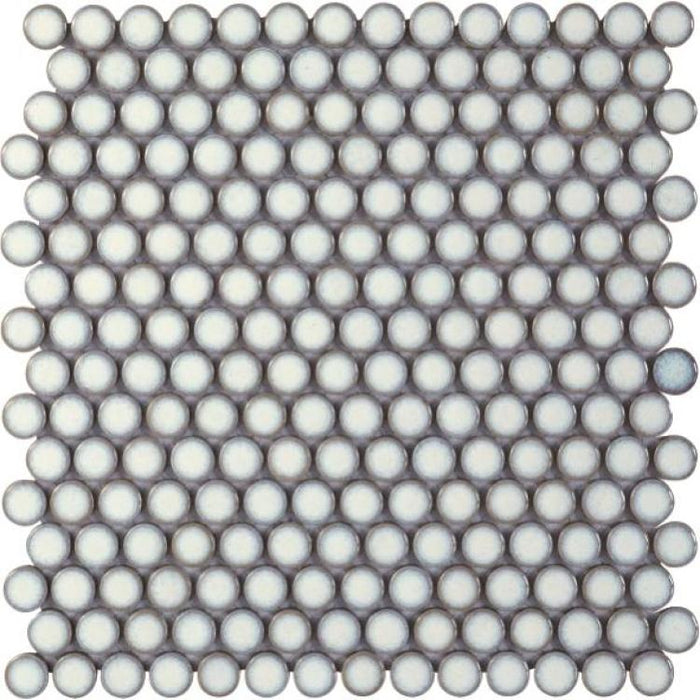 Elysium - Fancy White Penny 11.5 in. x 11.5 in. Porcelain Mosaic