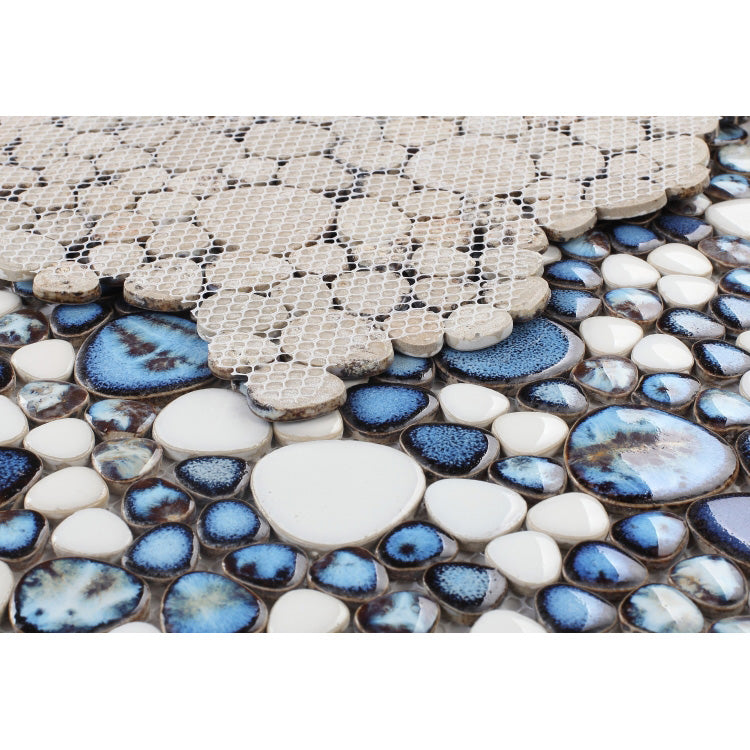 Elysium - Growing Royal Blue 11.5 in. x 11.5 in. Porcelain Mosaic