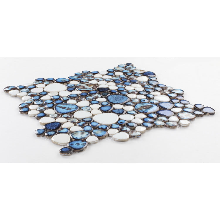 Elysium - Growing Royal Blue 11.5 in. x 11.5 in. Porcelain Mosaic