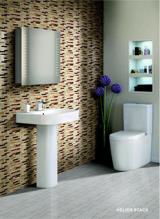 Elysium - Helios Stack 11.75 in. x 12 in. Glass and Stone Mosaic