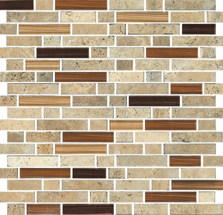 Elysium - Helios Stack 11.75 in. x 12 in. Glass and Stone Mosaic