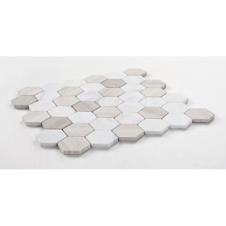 Elysium - Hexagon Loft 2x2 11.75 in. x 11.75 in. Marble Mosaic