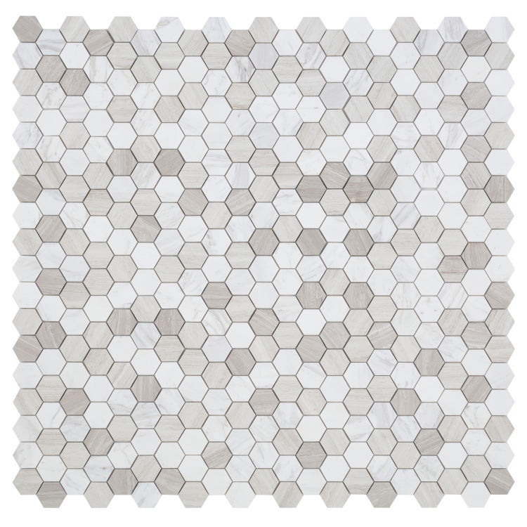 Elysium - Hexagon Loft 2x2 11.75 in. x 11.75 in. Marble Mosaic