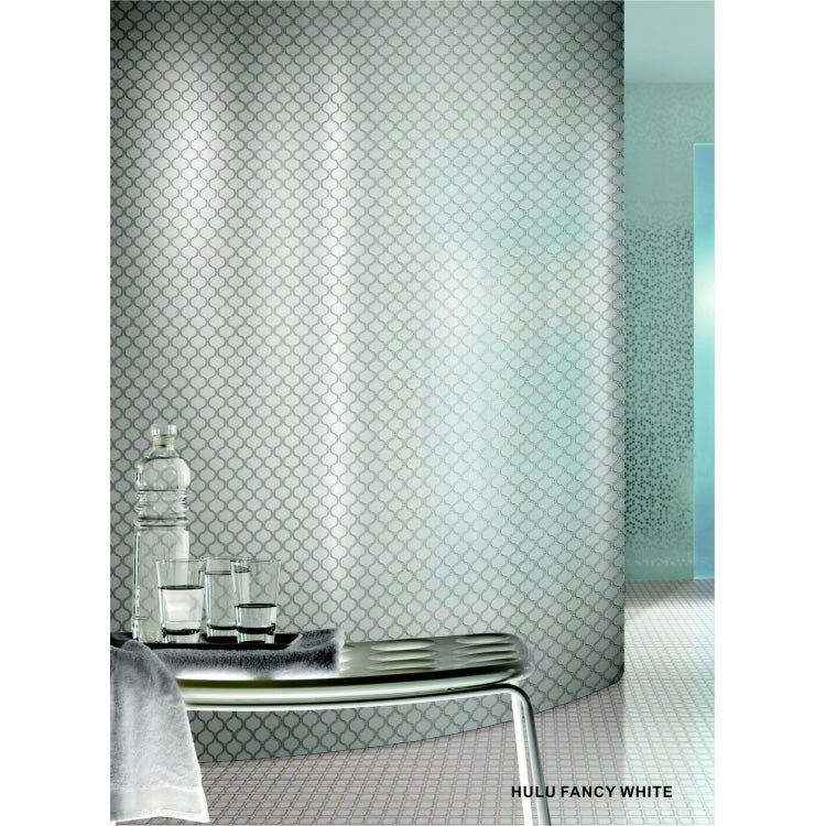 Elysium - Hulu Fancy White 9.75 in. x 9.75 in. Porcelain Mosaic