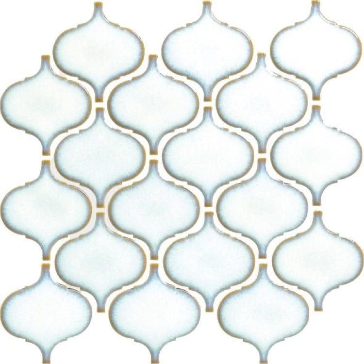 Elysium - Hulu Fancy White 9.75 in. x 9.75 in. Porcelain Mosaic