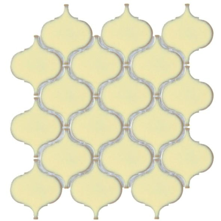 Elysium - Hulu Ivory 9.75 in. x 9.75 in. Porcelain Mosaic