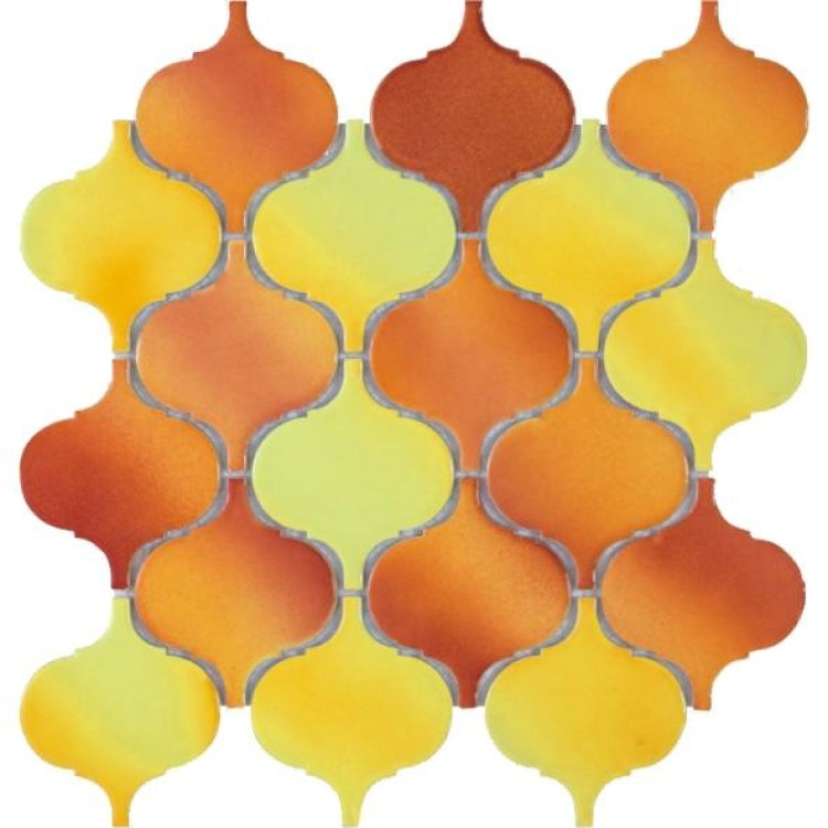 Elysium - Hulu Orange 9.75 in. x 9.75 in. Porcelain Mosaic