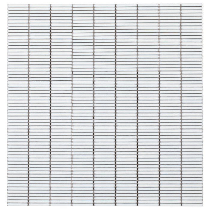 Elysium - Hulu White Band 11 in. x 11.5 in. Porcelain Mosaic